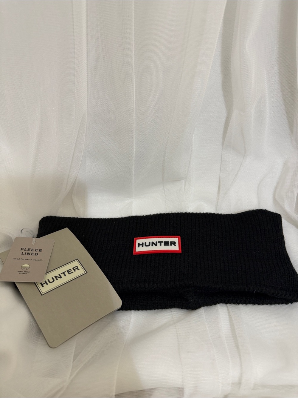 Hunter Black Knit Fleece-Lined Headband